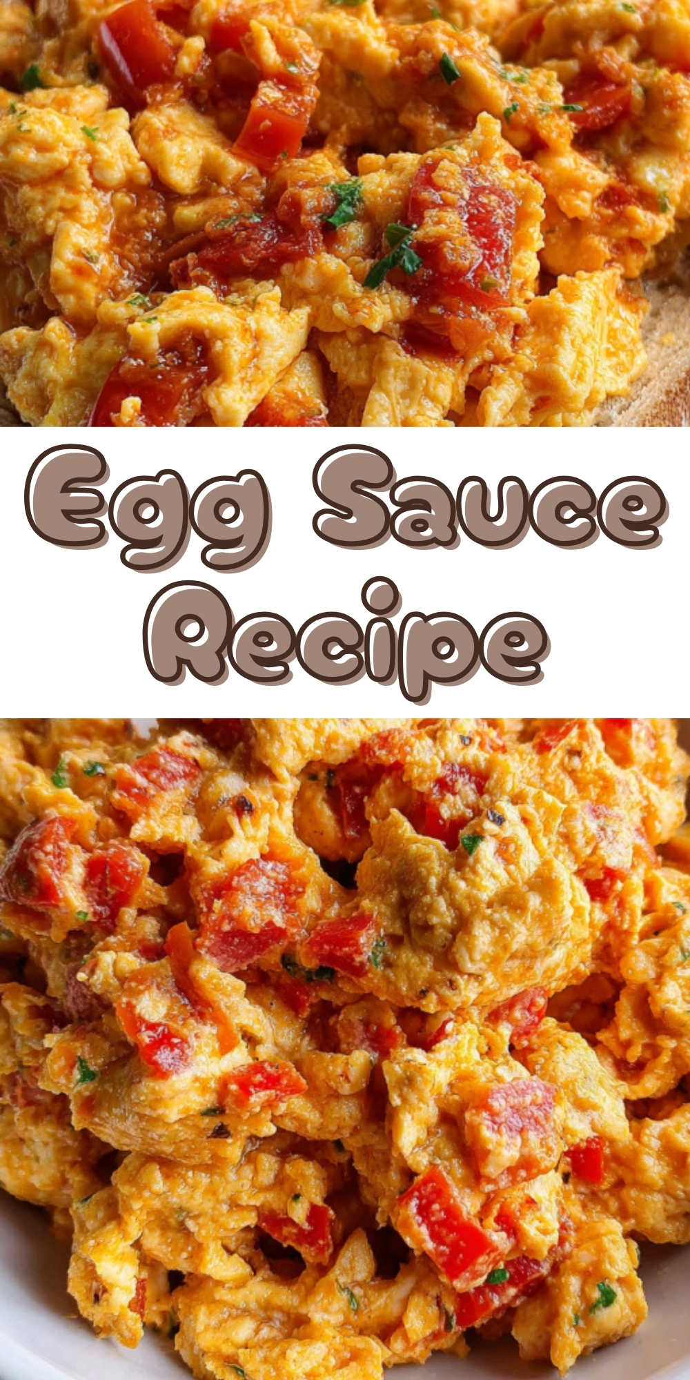 Close-up of Nigerian egg sauce featuring fluffy scrambled eggs, tomatoes, and peppers, served on bread and in a bowl. Perfect for a quick and flavorful breakfast or brunch.