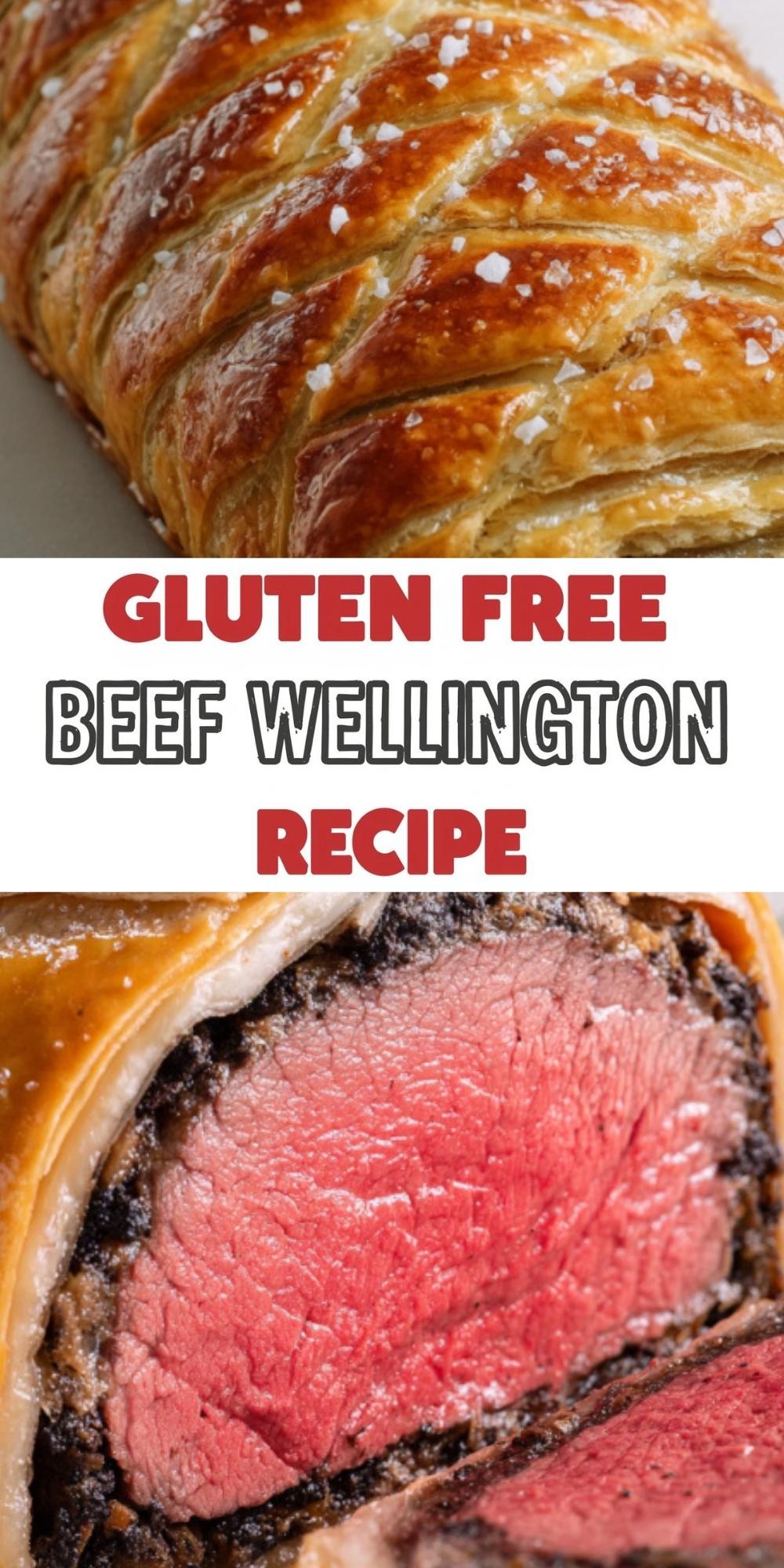 Golden gluten free beef wellington with a flaky crust and juicy beef center, the perfect special occasion recipe for Christmas, Thanksgiving, or family gatherings.