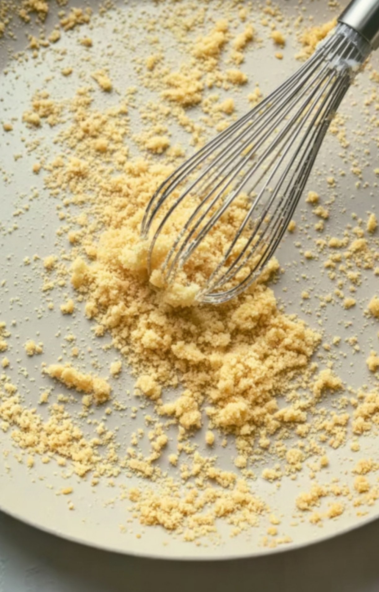 Whisk blending flour in a skillet to create a roux base for homemade Salisbury steak gravy.