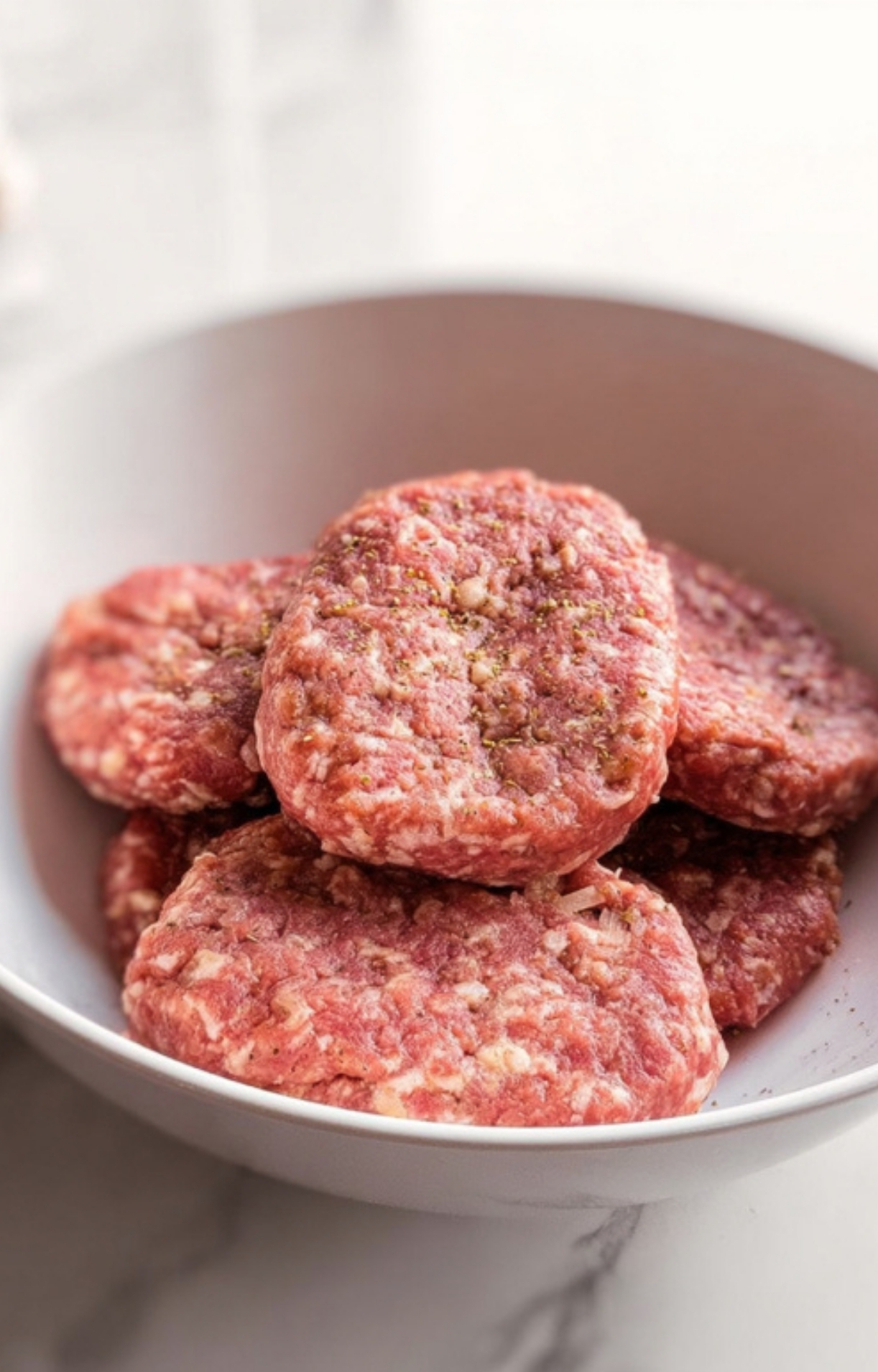 Raw Salsberry Steak patties made with ground beef and onions, shaped and ready for the skillet—an easy, homemade recipe for savory beef dinners and cozy fall comfort meals.