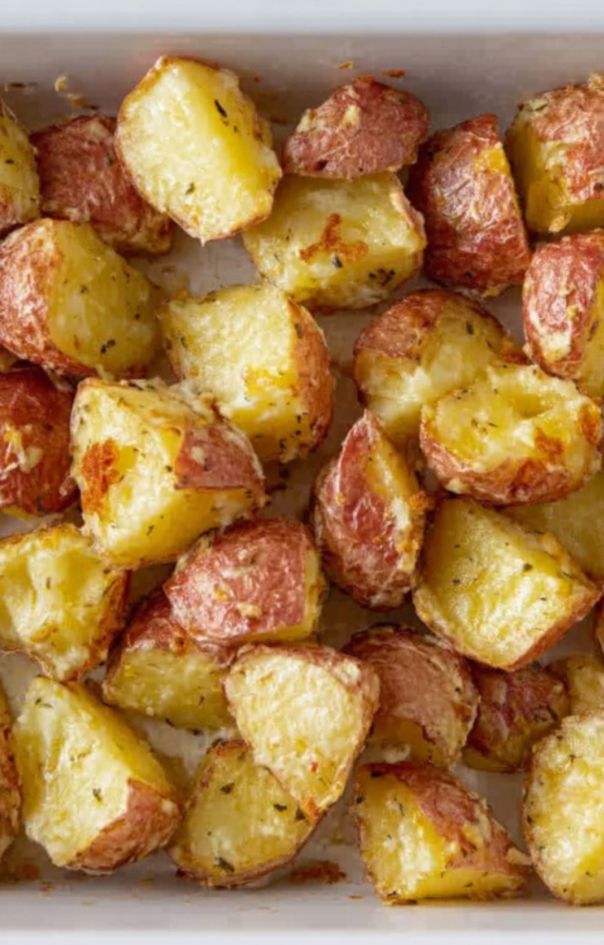 Oven-roasted baby potatoes with crispy edges, the ideal base for cheesy ranch potatoes.