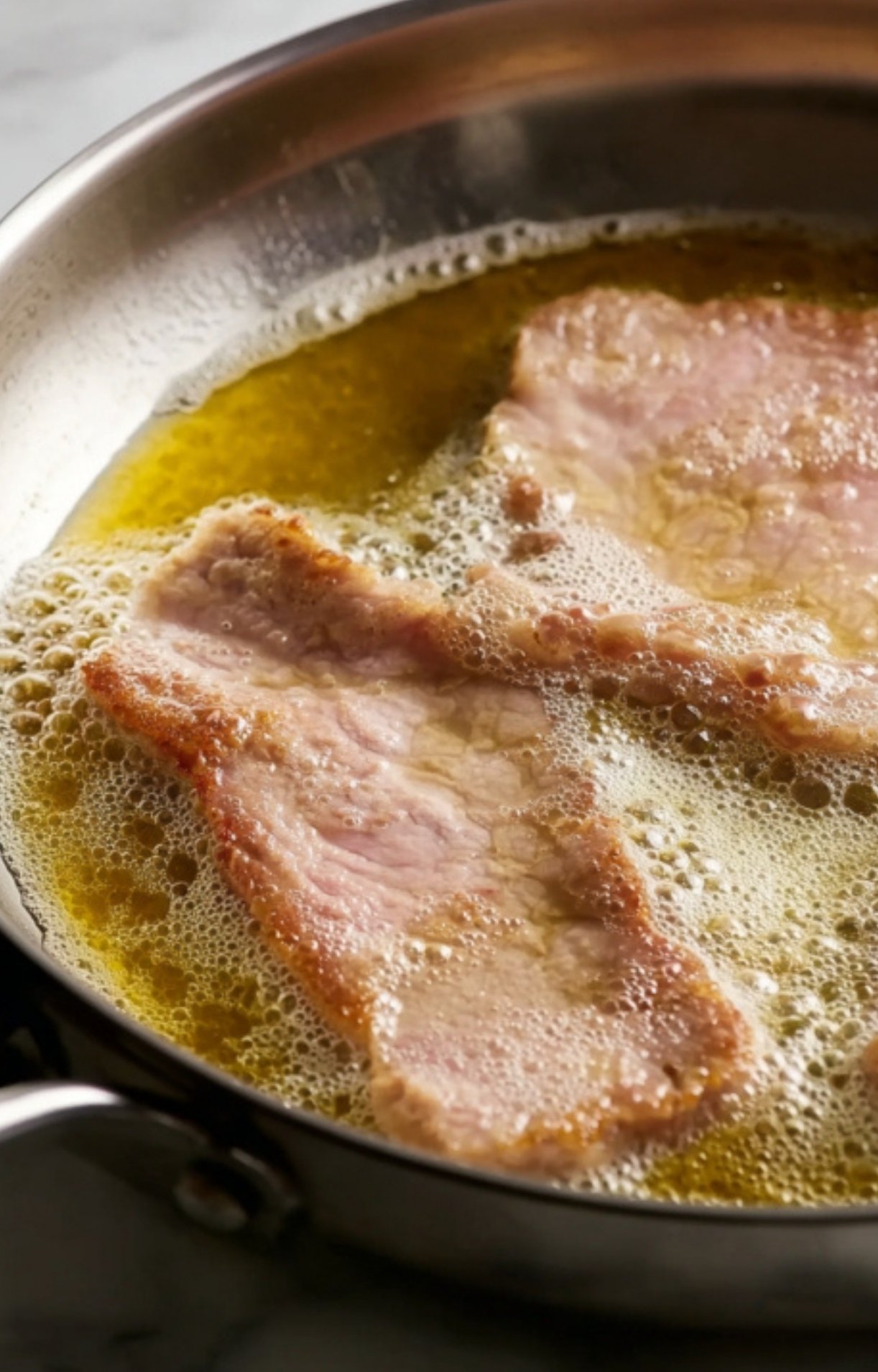 Glass bowl filled with homemade lemon sauce, perfect for pouring over veal or chicken. A tangy, bright upgrade for classic recipes.