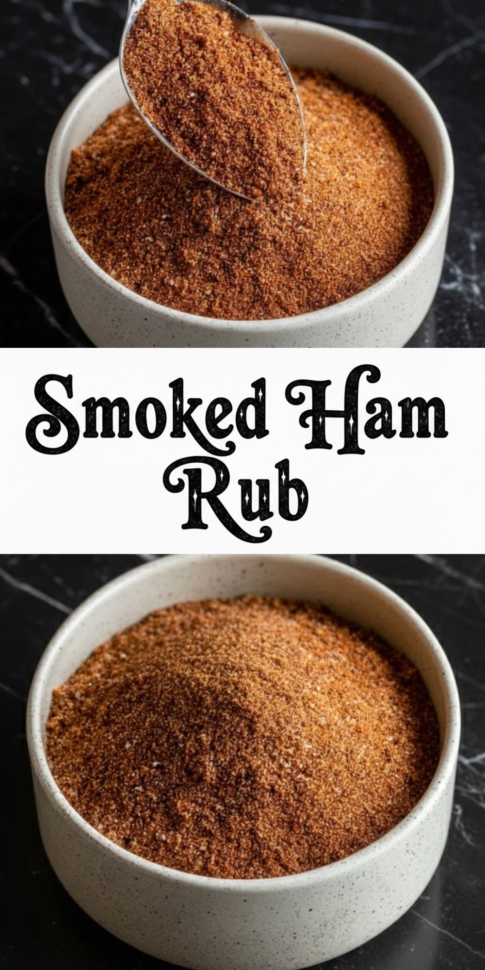 Bowl of homemade smoked ham rub with brown sugar and spices for holiday ham