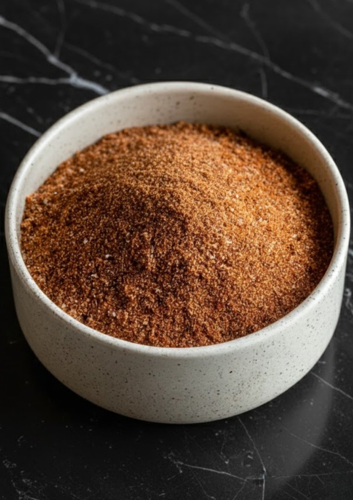 Freshly mixed sweet and smoky ham rub in a bowl for holiday recipes