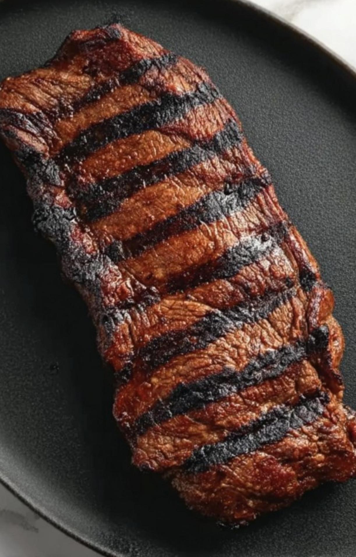 Whole skirt steak grilled with deep char marks. Simple steak recipe for BBQ nights, weeknight meals, and family gatherings.