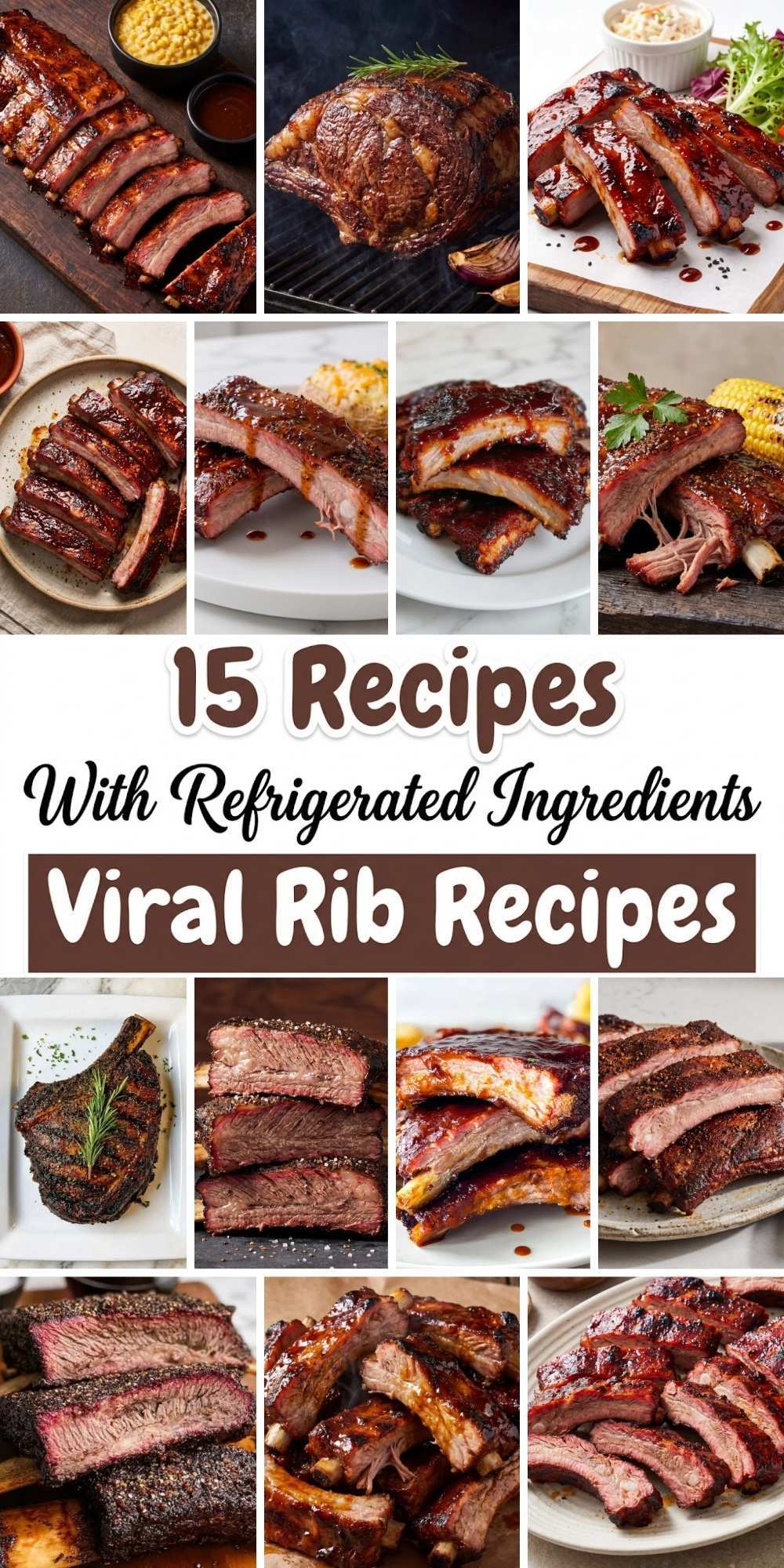 Collage of pellet smoker ribs recipes featuring glazed pork ribs, beef ribs, and smoked rib platters with rich barbecue sauce and sides