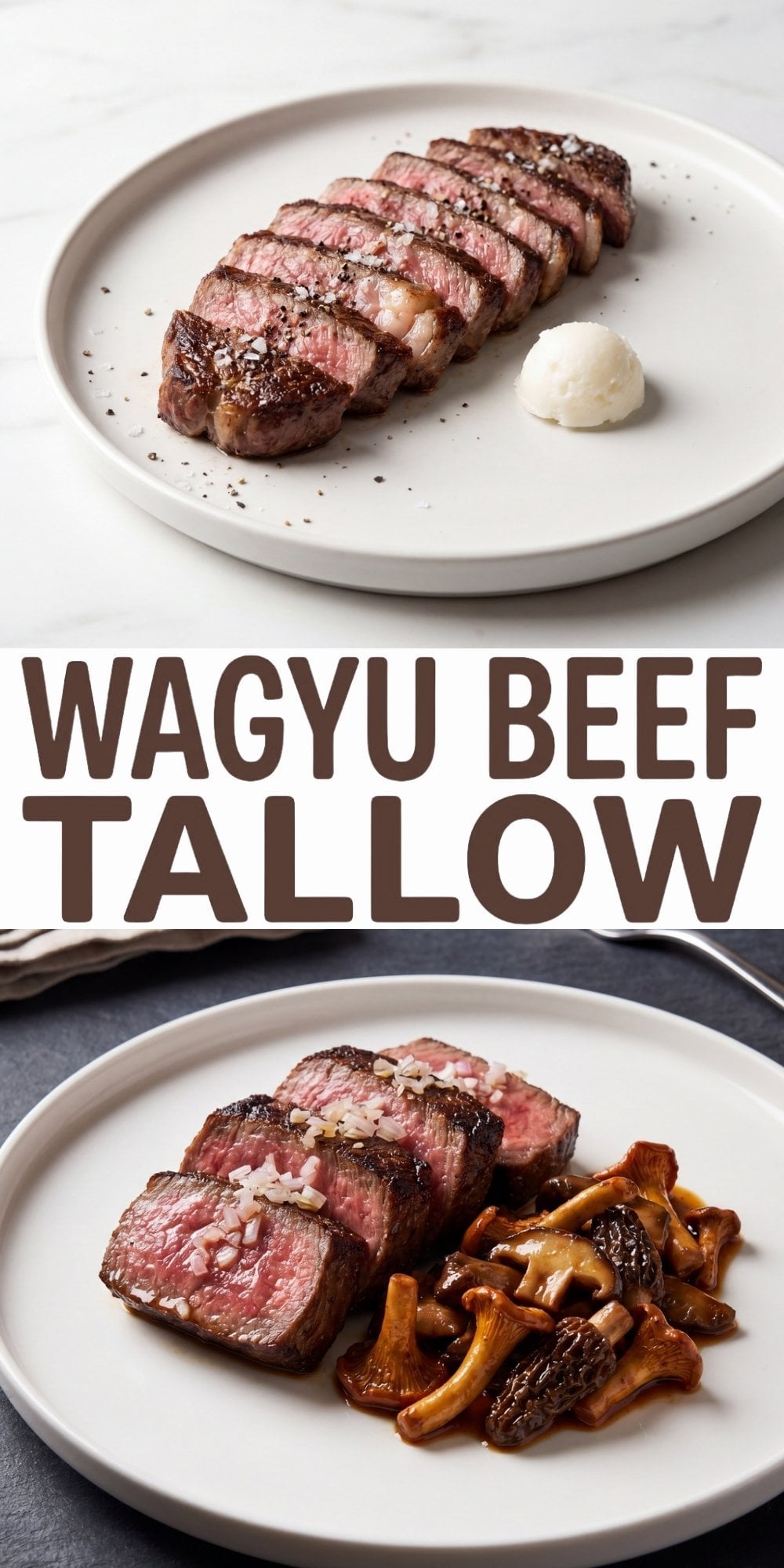 wagyu beef tallow recipe with sliced wagyu steak and rich rendered fat easy homemade cooking fat guide