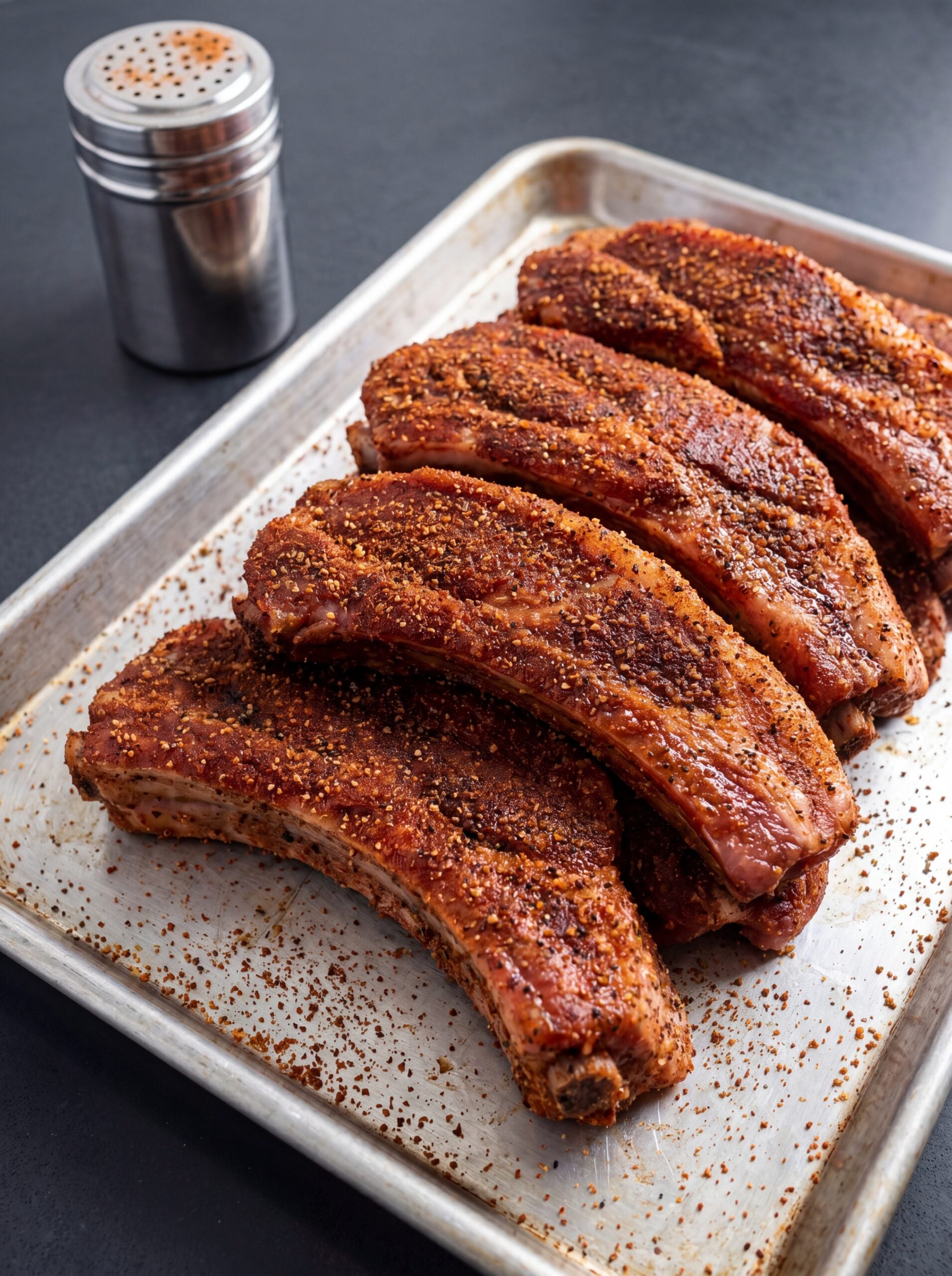 seasoned country style ribs with dry rub for pellet smoker recipe