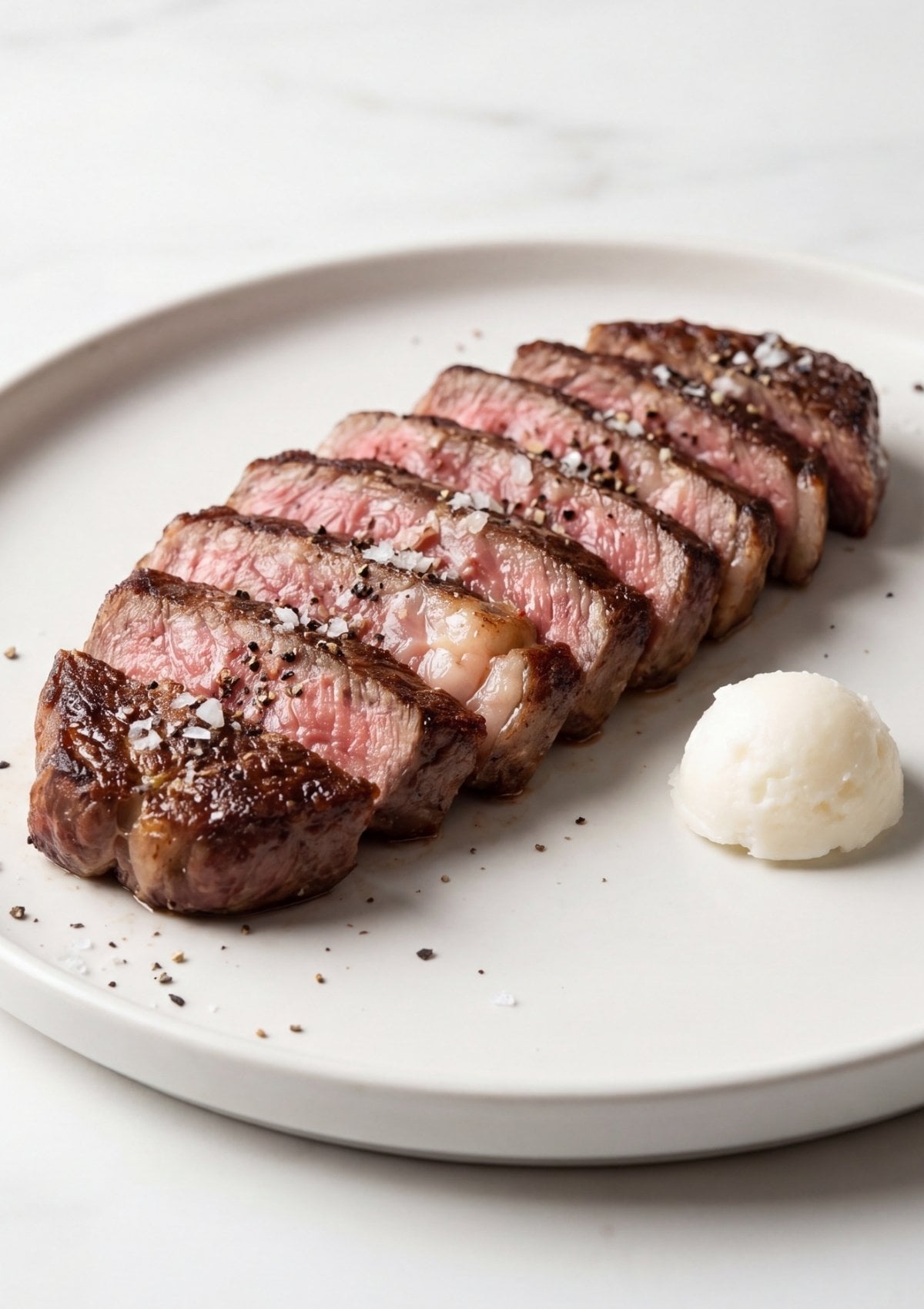 wagyu beef steak sliced with salt using wagyu beef tallow recipe for rich flavor and crispy sear