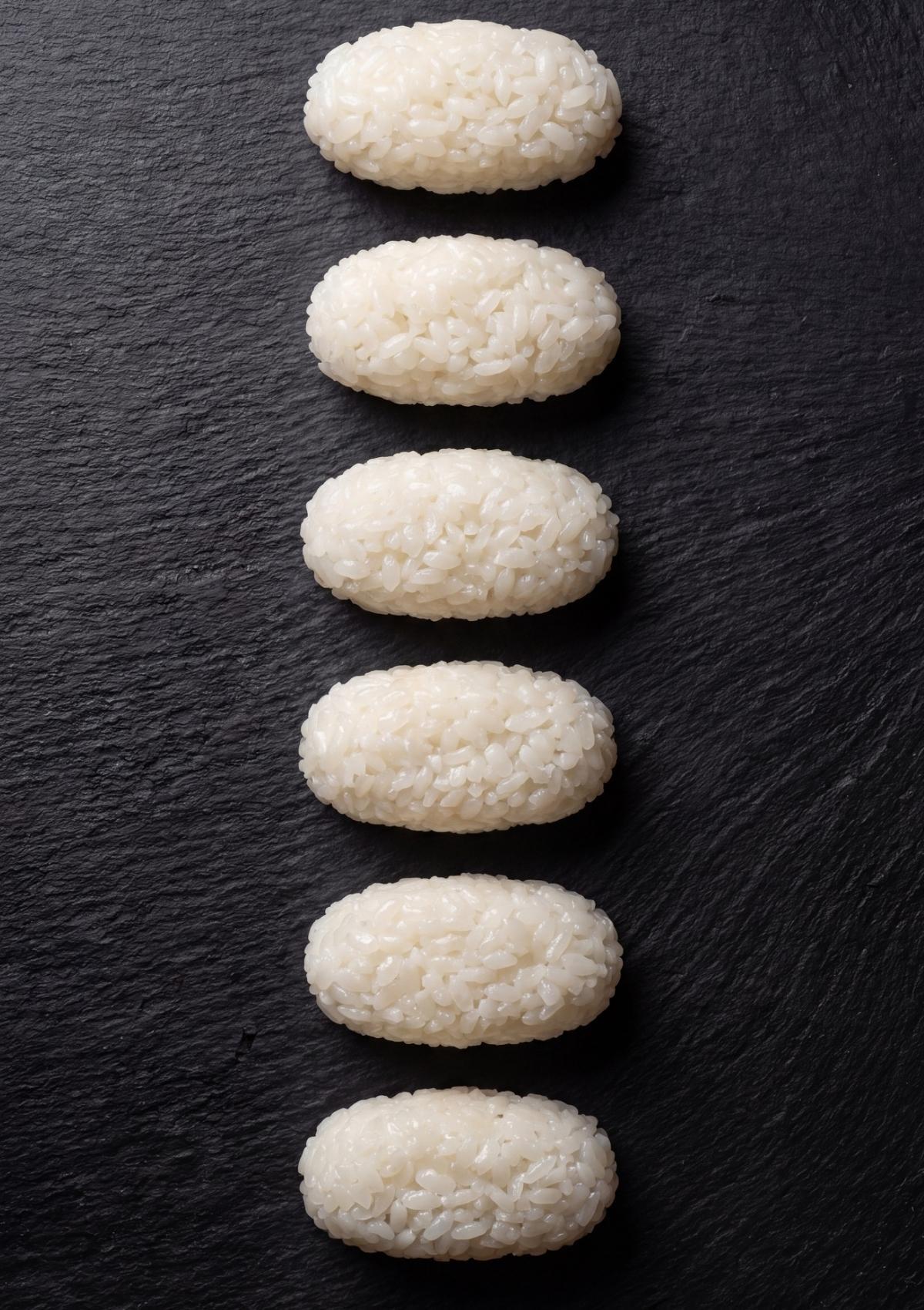shaped sushi rice pieces ready for easy wagyu beef sushi recipe nigiri