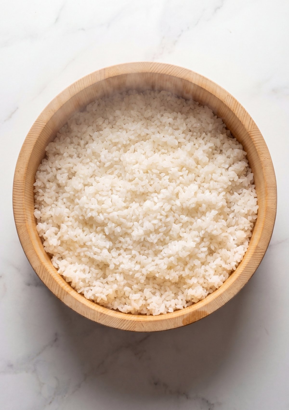 fluffy sushi rice in bowl for easy wagyu beef sushi recipe homemade sushi base