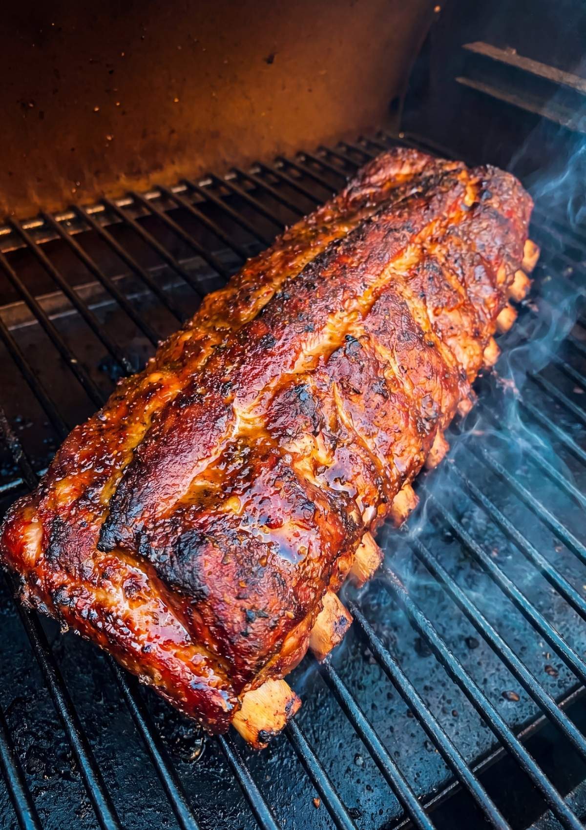 smoked ribs on pellet grill with dark bark and smoke flavor best smoked ribs recipe pellet grill