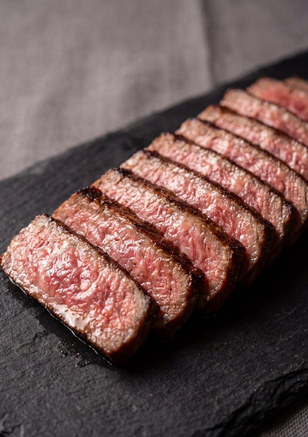 sliced wagyu beef ready for easy wagyu beef sushi recipe nigiri pieces