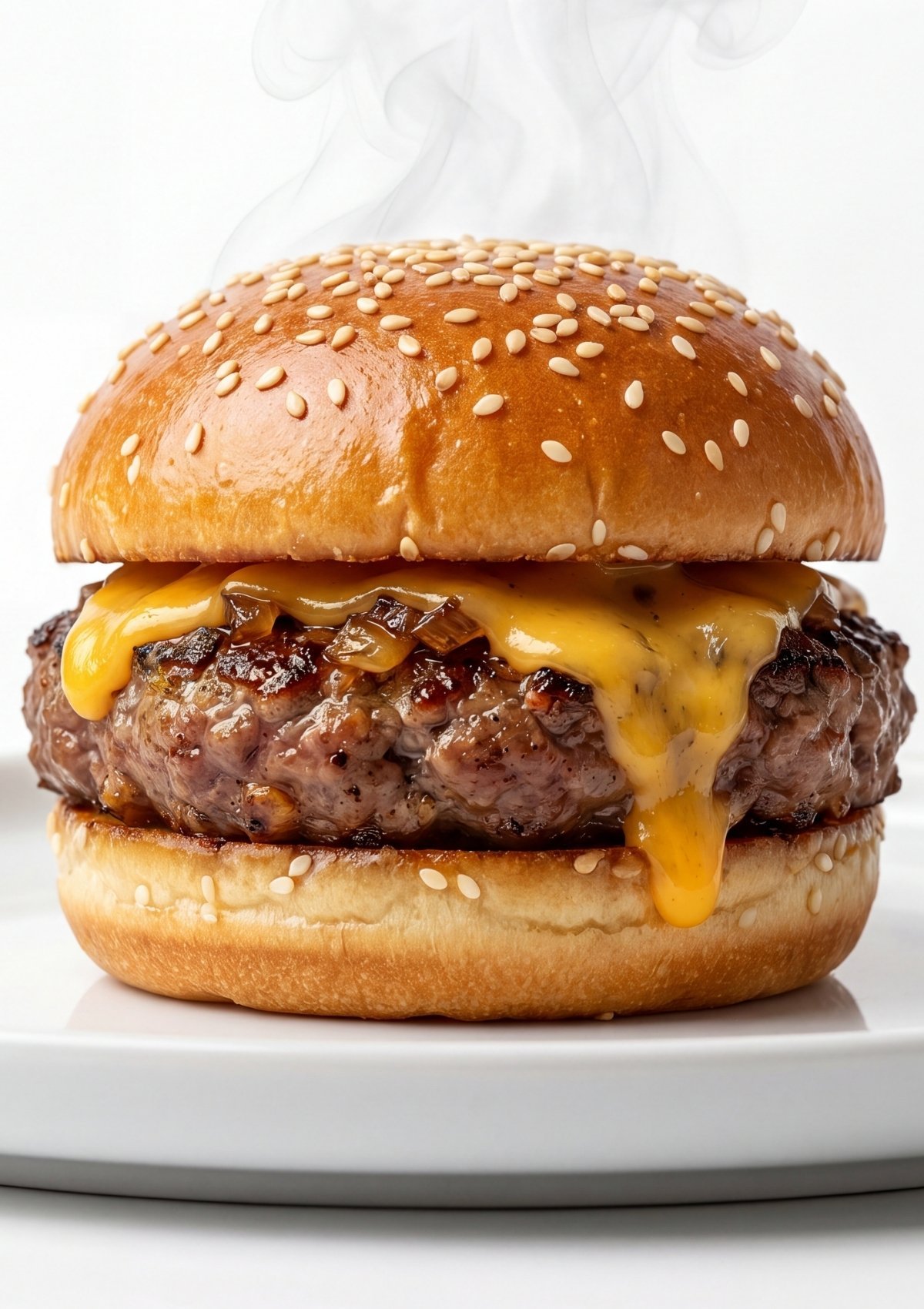 close up wagyu beef slider with melted cheese and toasted bun juicy mini burger