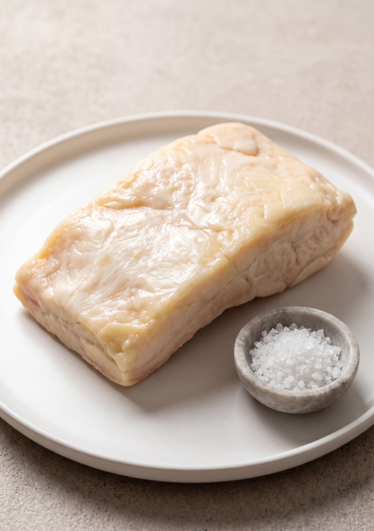 raw wagyu beef fat with salt ready for wagyu beef tallow recipe homemade cooking fat