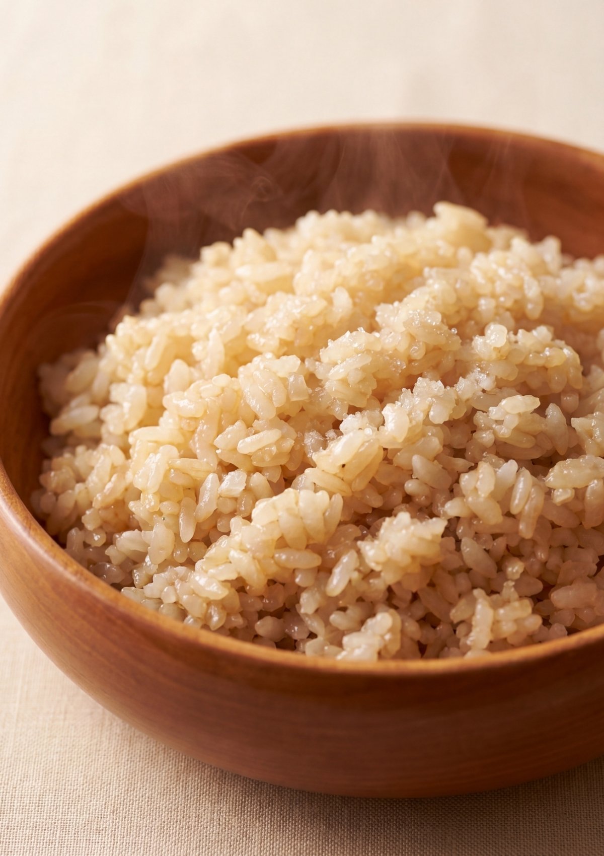 freshly cooked sushi rice in bowl for easy wagyu beef sushi recipe base