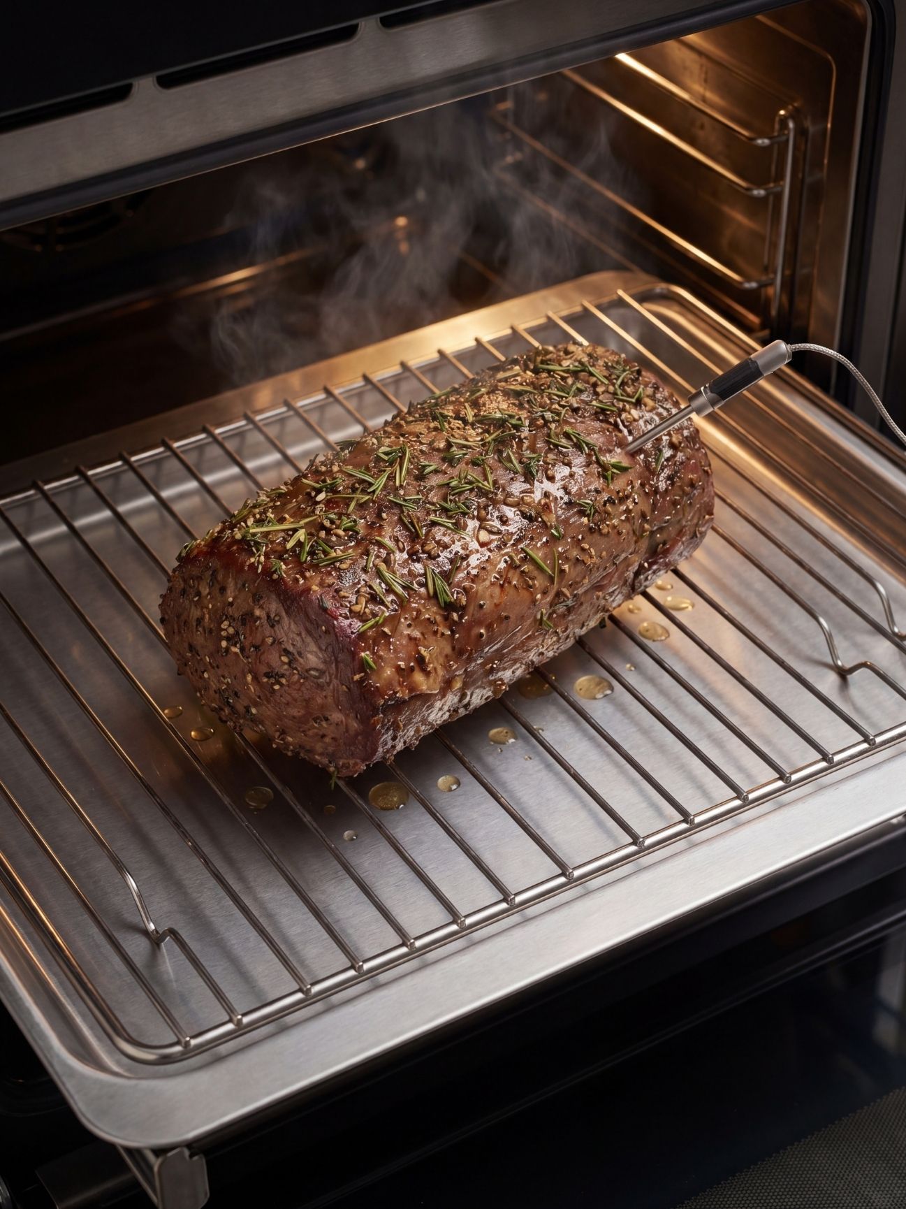 wagyu beef tenderloin recipe cooking in oven with thermometer slow roast juicy steak method
