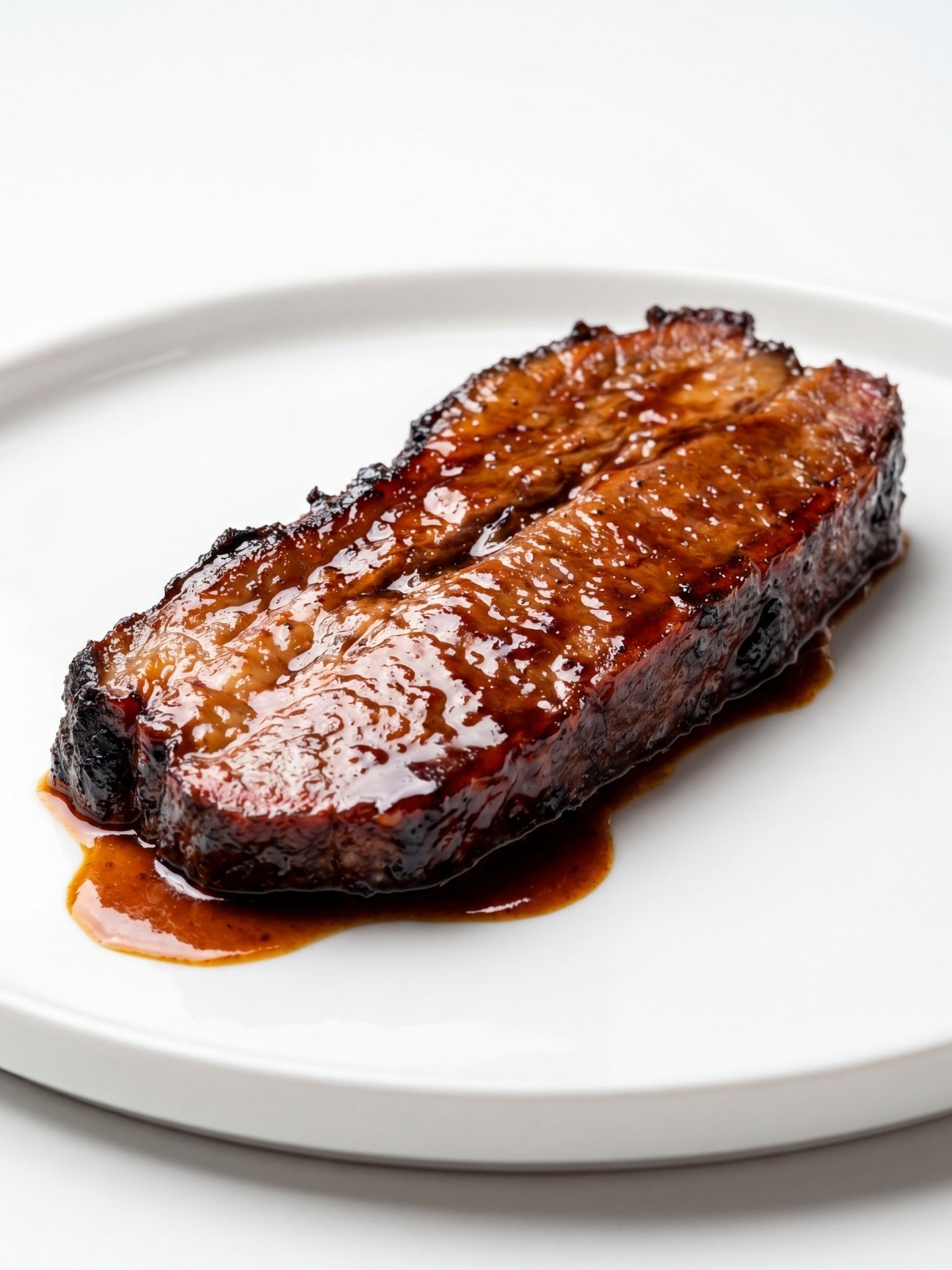 tender wagyu beef brisket recipe whole brisket glazed with sauce on plate slow cooked and juicy