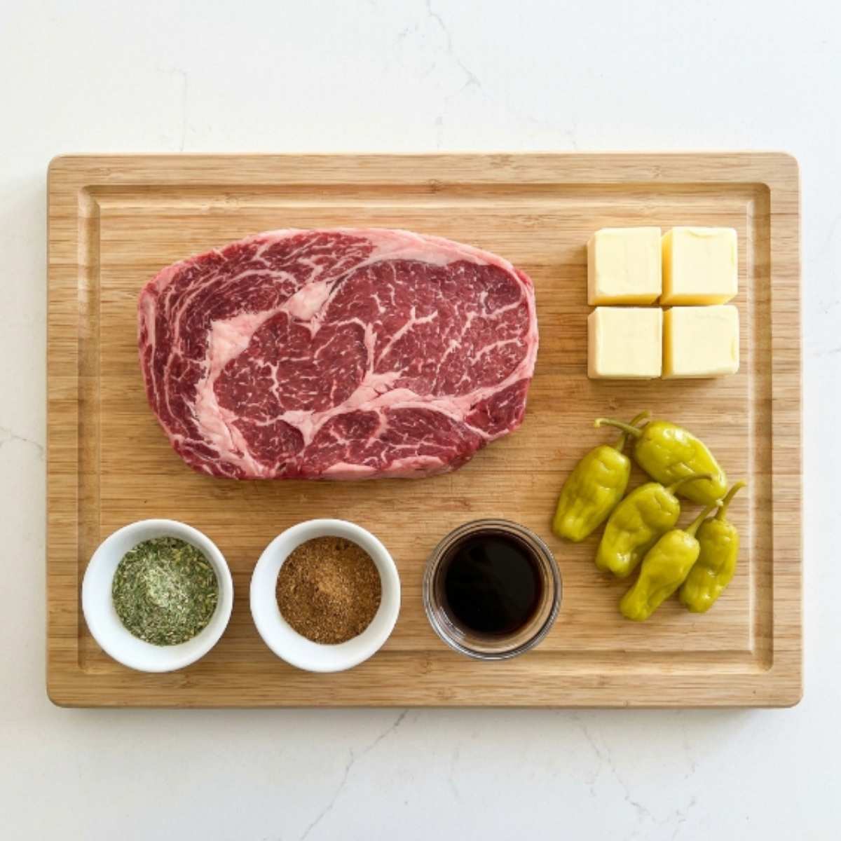 Keto and Gluten-Free Mississippi Pot Roast Ingredients