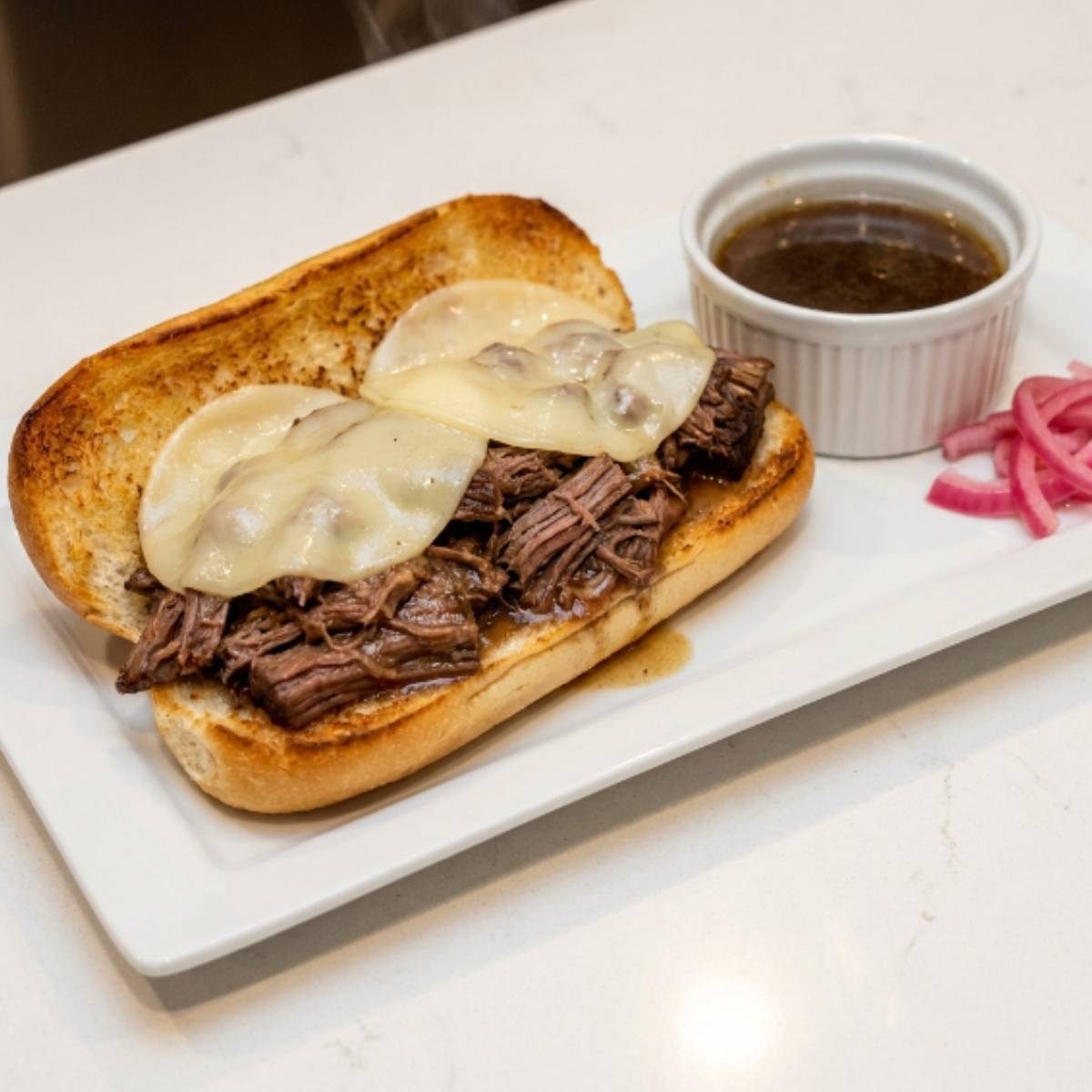 Mississippi Pot Roast French Dip Sandwich