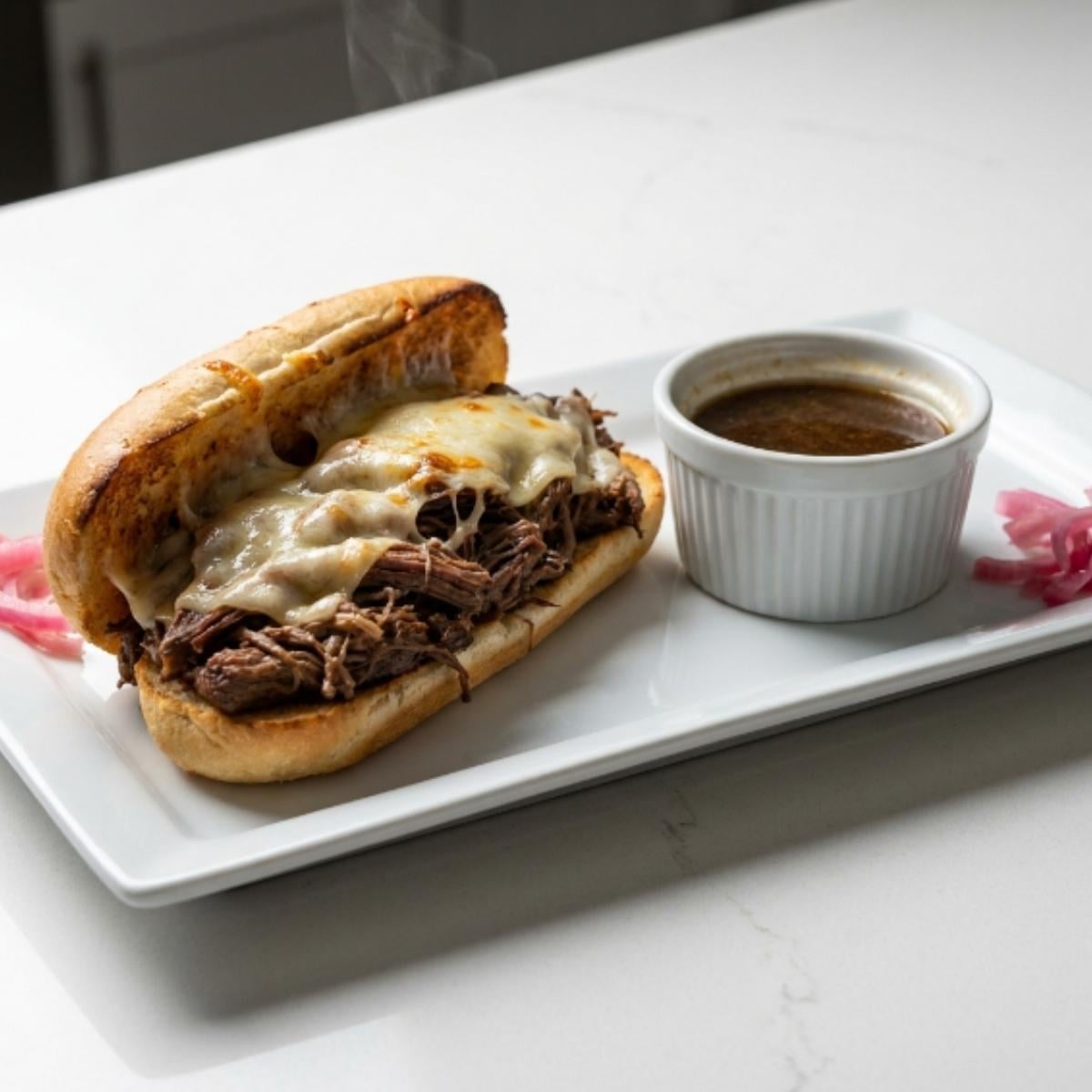 Mississippi Pot Roast French Dip Sandwich