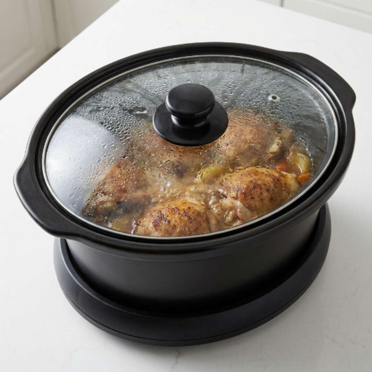 chicken-mississippi-pot-roast-cooking-under-a-glass-slow-cooker-lid